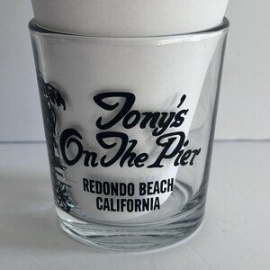 Vintage Tony’s On The Pier Redondo Beach California 4" Cocktail Rocks Glass